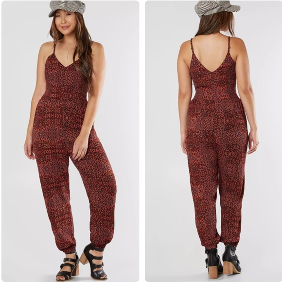 Angie Pants - Angie Animal Print Jumpsuit NWT